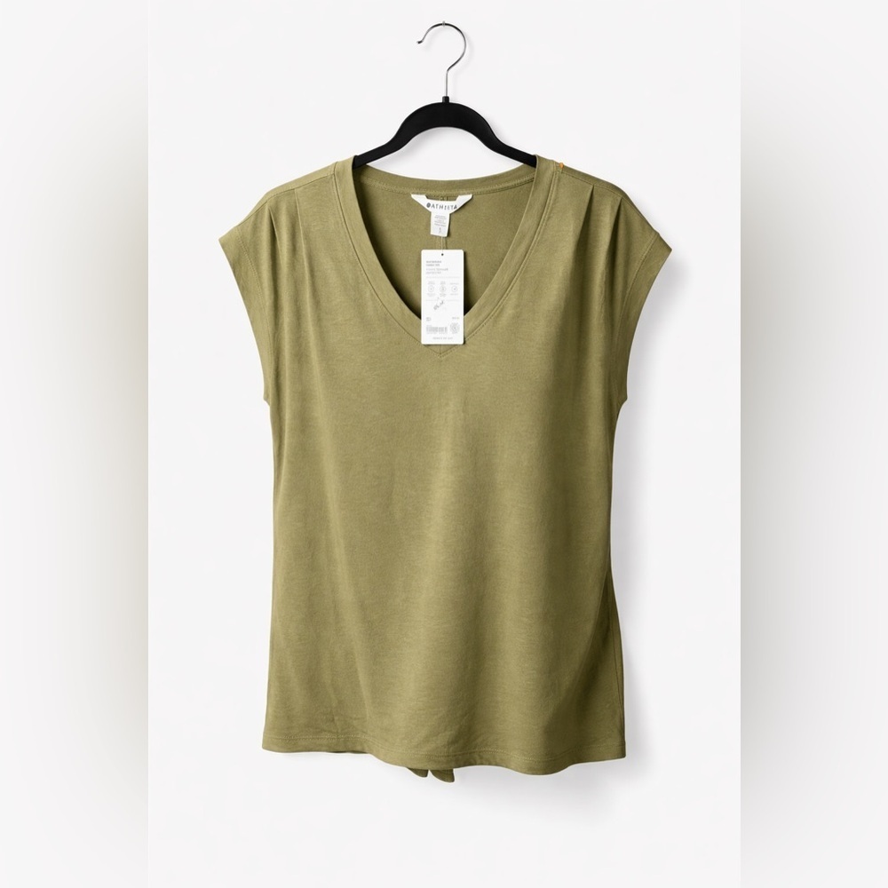 Athleta Olive Green Sleeveless Twist Back Top Size S NWT